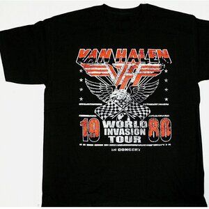 VAN HALEN T-shirt 1980 World Invasion Tour Tee Shirt New
